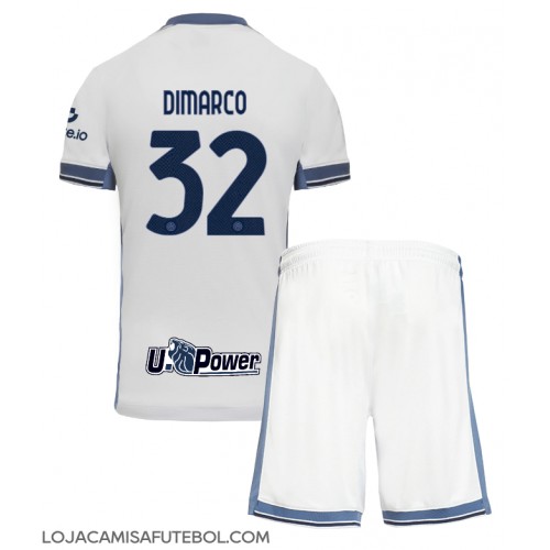 Camisa de Futebol Inter Milan Federico Dimarco #32 Equipamento Secundário Infantil 2024-25 Manga Curta (+ Calças curtas)